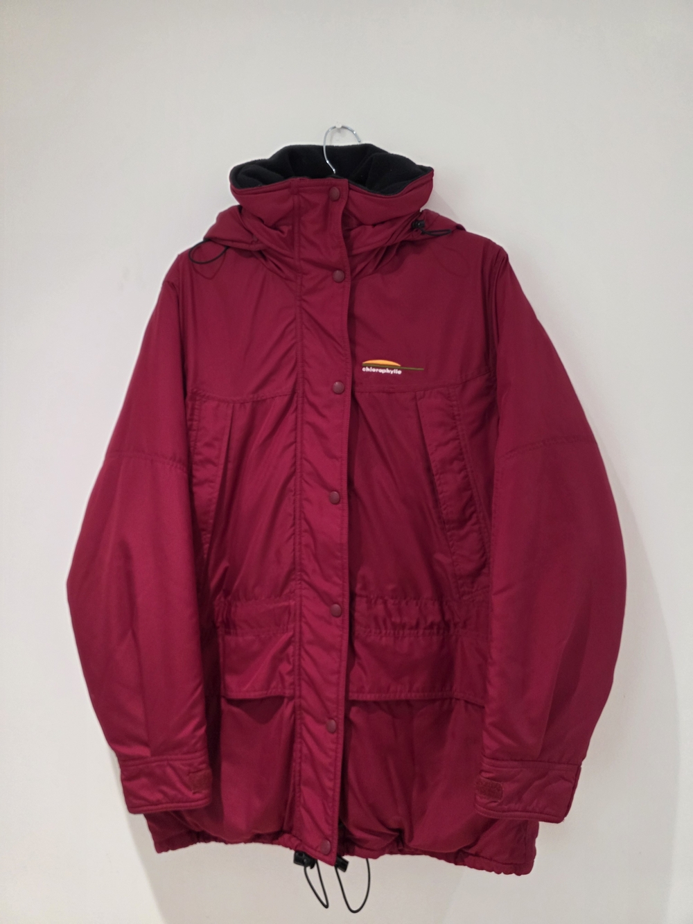 Men's Magenta Puffer Jacket with Fleece Collar